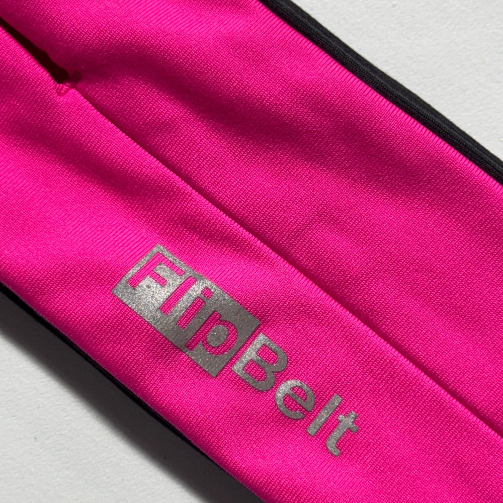 FlipBelt Running Belt Women Small Pink Reflective Logo Athletic Gym Barbiecore